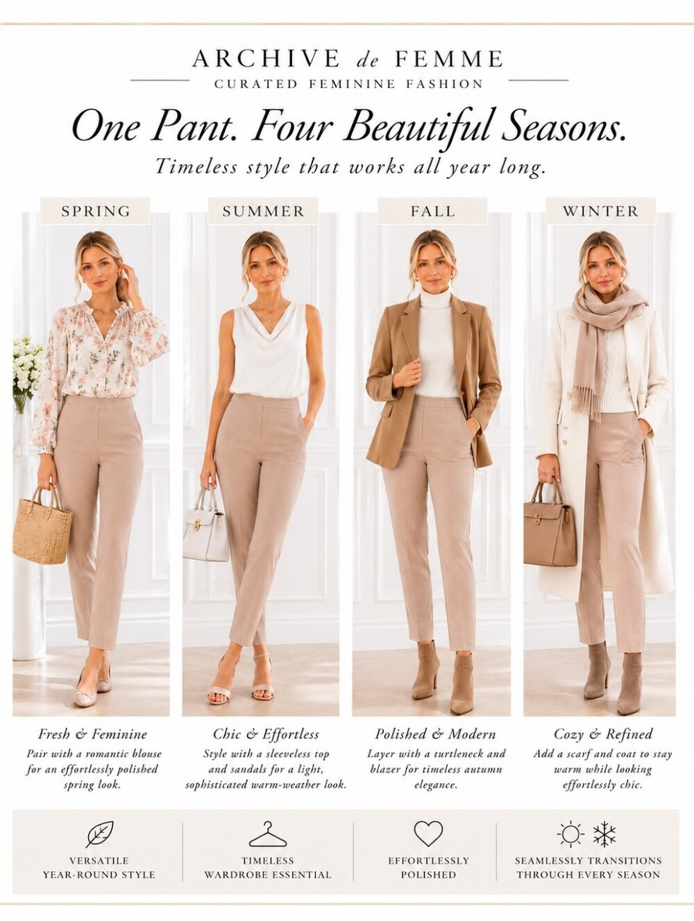 Chaus New York Blush Taupe Slim Ankle Pants Size 10 Career Quiet Luxury - Picture 4 of 9